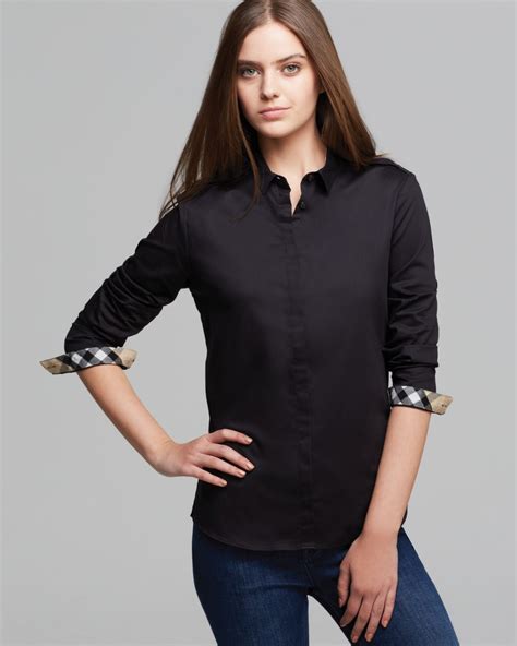 burberry check cuff shirt womens|Burberry button up shirt.